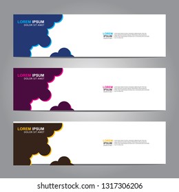 Vector abstract web banner design template. Collection of web banner template. Abstract geometric web design banner template isolated on grey background. Header - landing page Web Design Elements
