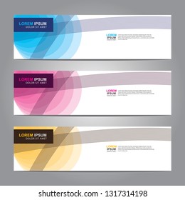 Vector abstract web banner design template. Collection of web banner template. Abstract geometric web design banner template isolated on grey background. Header - landing page Web Design Elements