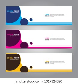 Vector abstract web banner design template. Collection of web banner template. Abstract geometric web design banner template isolated on grey background. Header - landing page Web Design Elements