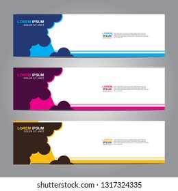 Vector abstract web banner design template. Collection of web banner template. Abstract geometric web design banner template isolated on grey background. Header - landing page Web Design Elements