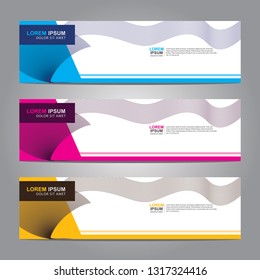 Vector abstract web banner design template. Collection of web banner template. Abstract geometric web design banner template isolated on grey background. Header - landing page Web Design Elements