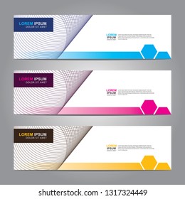 Vector abstract web banner design template. Collection of web banner template. Abstract geometric web design banner template isolated on grey background. Header - landing page Web Design Elements