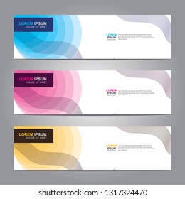 Vector abstract web banner design template. Collection of web banner template. Abstract geometric web design banner template isolated on grey background. Header - landing page Web Design Elements
