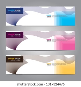 Vector abstract web banner design template. Collection of web banner template. Abstract geometric web design banner template isolated on grey background. Header - landing page Web Design Elements