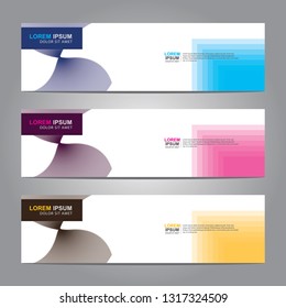 Vector abstract web banner design template. Collection of web banner template. Abstract geometric web design banner template isolated on grey background. Header - landing page Web Design Elements