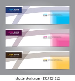 Vector abstract web banner design template. Collection of web banner template. Abstract geometric web design banner template isolated on grey background. Header - landing page Web Design Elements