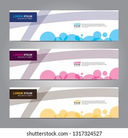 Vector abstract web banner design template. Collection of web banner template. Abstract geometric web design banner template isolated on grey background. Header - landing page Web Design Elements