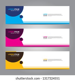 Vector abstract web banner design template. Collection of web banner template. Abstract geometric web design banner template isolated on grey background. Header - landing page Web Design Elements