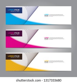 Vector abstract web banner design template. Collection of web banner template. Abstract geometric web design banner template isolated on grey background. Header - landing page Web Design Elements