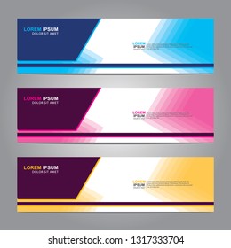 Vector abstract web banner design template. Collection of web banner template. Abstract geometric web design banner template isolated on grey background. Header - landing page Web Design Elements