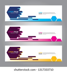Vector abstract web banner design template. Collection of web banner template. Abstract geometric web design banner template isolated on grey background. Header - landing page Web Design Elements