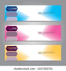 Vector abstract web banner design template. Collection of web banner template. Abstract geometric web design banner template isolated on grey background. Header - landing page Web Design Elements