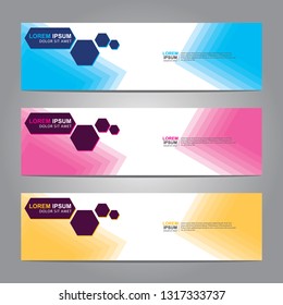 Vector abstract web banner design template. Collection of web banner template. Abstract geometric web design banner template isolated on grey background. Header - landing page Web Design Elements