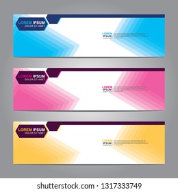 Vector abstract web banner design template. Collection of web banner template. Abstract geometric web design banner template isolated on grey background. Header - landing page Web Design Elements