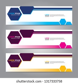 Vector abstract web banner design template. Collection of web banner template. Abstract geometric web design banner template isolated on grey background. Header - landing page Web Design Elements