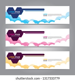 Vector abstract web banner design template. Collection of web banner template. Abstract geometric web design banner template isolated on grey background. Header - landing page Web Design Elements