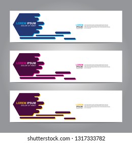 Vector abstract web banner design template. Collection of web banner template. Abstract geometric web design banner template isolated on grey background. Header - landing page Web Design Elements