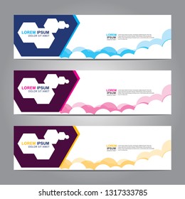 Vector abstract web banner design template. Collection of web banner template. Abstract geometric web design banner template isolated on grey background. Header - landing page Web Design Elements