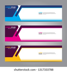 Vector abstract web banner design template. Collection of web banner template. Abstract geometric web design banner template isolated on grey background. Header - landing page Web Design Elements