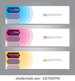 Vector abstract web banner design template. Collection of web banner template. Abstract geometric web design banner template isolated on grey background. Header - landing page Web Design Elements