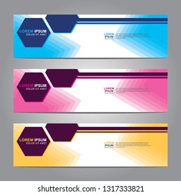 Vector abstract web banner design template. Collection of web banner template. Abstract geometric web design banner template isolated on grey background. Header - landing page Web Design Elements