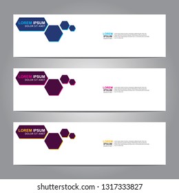 Vector abstract web banner design template. Collection of web banner template. Abstract geometric web design banner template isolated on grey background. Header - landing page Web Design Elements