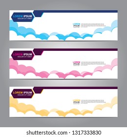 Vector abstract web banner design template. Collection of web banner template. Abstract geometric web design banner template isolated on grey background. Header - landing page Web Design Elements