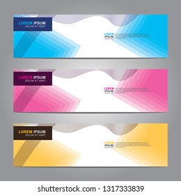 Vector abstract web banner design template. Collection of web banner template. Abstract geometric web design banner template isolated on grey background. Header - landing page Web Design Elements
