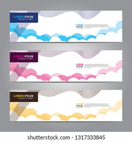 Vector abstract web banner design template. Collection of web banner template. Abstract geometric web design banner template isolated on grey background. Header - landing page Web Design Elements