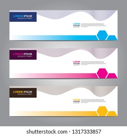 Vector abstract web banner design template. Collection of web banner template. Abstract geometric web design banner template isolated on grey background. Header - landing page Web Design Elements