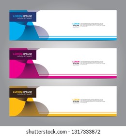 Vector abstract web banner design template. Collection of web banner template. Abstract geometric web design banner template isolated on grey background. Header - landing page Web Design Elements