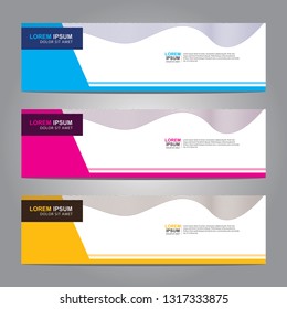 Vector abstract web banner design template. Collection of web banner template. Abstract geometric web design banner template isolated on grey background. Header - landing page Web Design Elements