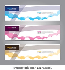 Vector abstract web banner design template. Collection of web banner template. Abstract geometric web design banner template isolated on grey background. Header - landing page Web Design Elements