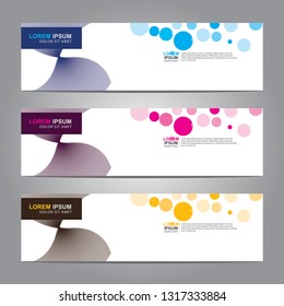 Vector abstract web banner design template. Collection of web banner template. Abstract geometric web design banner template isolated on grey background. Header - landing page Web Design Elements