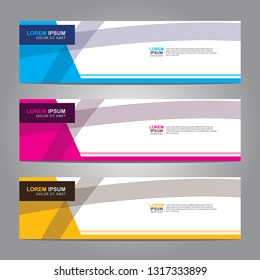 Vector abstract web banner design template. Collection of web banner template. Abstract geometric web design banner template isolated on grey background. Header - landing page Web Design Elements