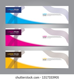 Vector abstract web banner design template. Collection of web banner template. Abstract geometric web design banner template isolated on grey background. Header - landing page Web Design Elements