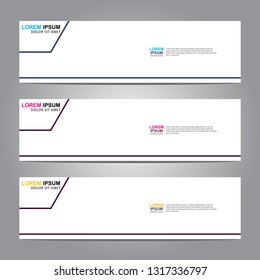 Vector abstract web banner design template. Collection of web banner template. Abstract geometric web design banner template isolated on grey background. Header - landing page Web Design Elements
