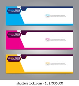 Vector abstract web banner design template. Collection of web banner template. Abstract geometric web design banner template isolated on grey background. Header - landing page Web Design Elements