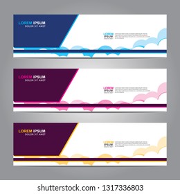 Vector abstract web banner design template. Collection of web banner template. Abstract geometric web design banner template isolated on grey background. Header - landing page Web Design Elements