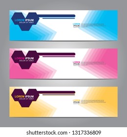 Vector abstract web banner design template. Collection of web banner template. Abstract geometric web design banner template isolated on grey background. Header - landing page Web Design Elements
