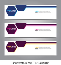 Vector abstract web banner design template. Collection of web banner template. Abstract geometric web design banner template isolated on grey background. Header - landing page Web Design Elements