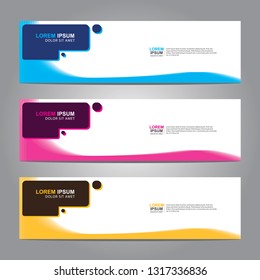 Vector abstract web banner design template. Collection of web banner template. Abstract geometric web design banner template isolated on grey background. Header - landing page Web Design Elements