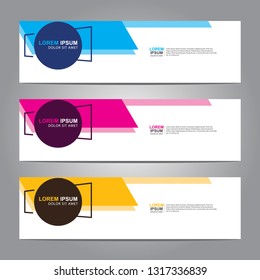 Vector abstract web banner design template. Collection of web banner template. Abstract geometric web design banner template isolated on grey background. Header - landing page Web Design Elements