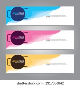 Vector abstract web banner design template. Collection of web banner template. Abstract geometric web design banner template isolated on grey background. Header - landing page Web Design Elements
