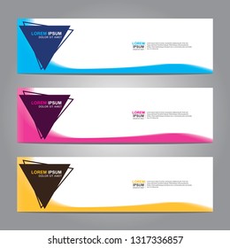 Vector abstract web banner design template. Collection of web banner template. Abstract geometric web design banner template isolated on grey background. Header - landing page Web Design Elements