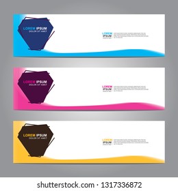Vector abstract web banner design template. Collection of web banner template. Abstract geometric web design banner template isolated on grey background. Header - landing page Web Design Elements