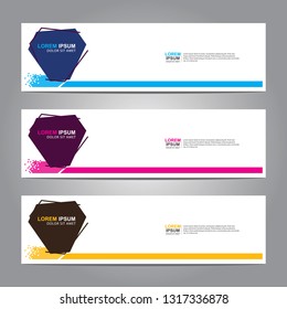 Vector abstract web banner design template. Collection of web banner template. Abstract geometric web design banner template isolated on grey background. Header - landing page Web Design Elements