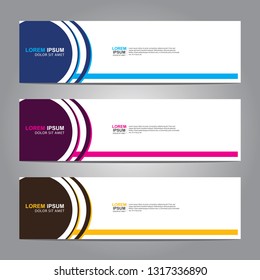 Vector abstract web banner design template. Collection of web banner template. Abstract geometric web design banner template isolated on grey background. Header - landing page Web Design Elements
