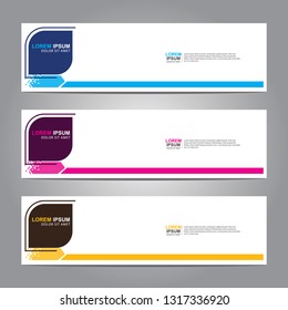 Plantilla de diseño de banner web abstracto vectorial. Colección de plantillas de banner web. Plantilla de banner de diseño web geométrico abstracto aislada en fondo gris. Encabezado - página de inicio Elementos de diseño web