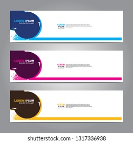 Vector abstract web banner design template. Collection of web banner template. Abstract geometric web design banner template isolated on grey background. Header - landing page Web Design Elements